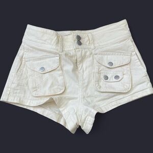 Stradivarius Cream Cargo Shorts